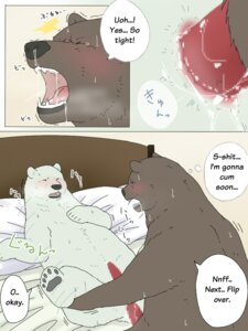 Rating: Explicit Score: 0 Tags: 3:4 anal anal_penetration bear bed blush bodily_fluids brown_bear censored comic dialogue drooling duo e621 english_text erection eyes_closed from_front_position furniture genitals grizzly_(shirokuma_cafe) grizzly_bear intraspecies kumao lying male male/male male_penetrated male_penetrating male_penetrating_male mammal missionary_position multiple_scenes nude okatana on_back open_mouth penetration penis polar_bear saliva sex shirokuma shirokuma_cafe submissive submissive_male text translated ursine User: bunchy7s