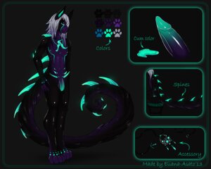 Rating: Explicit Score: 0 Tags: 2013 5:4 anthro back_spikes big_spikes bioluminescence black_background black_body black_fur blue_eyes color_swatch cool_colors e621 eliana-asato english_text erection femboy flaccid fur genitals glowing glowing_spikes green_penis green_stripes hair long_hair long_tail male markings model_sheet nude penis purple_body purple_fur purple_hair simple_background solo spiked_tail spikes spikes_(anatomy) stripes tail tentacles text unknown_species User: bunchy7s