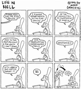 Rating: Safe Score: 0 Tags: 1991 black_and_white bongo_(life_in_hell) desk dialogue duo e621 english_text furniture lagomorph leporid life_in_hell line_art male mammal matt_groening monochrome offscreen_character pen_(artwork) politics rabbit school_desk solo_focus table teacher text traditional_media_(artwork) User: bunchy7s