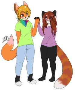 Rating: Safe Score: 0 Tags: acru ailurid ambiguous_gender anthro blush canid canine canis clothing duo e621 femboy fur hair hand_holding hi_res kerchief long_hair male mammal red_panda romantic romantic_couple shibutt short_hair simple_background smile white_background wolf wolfyhero User: bunchy7s