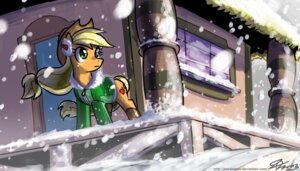 Rating: Safe Score: 0 Tags: 2013 2014 applejack_(mlp) blonde_hair boots bottomless clothed clothing cowboy_hat cutie_mark e621 earmuffs earth_pony equid equine female feral footwear freckles friendship_is_magic fur green_eyes hair hasbro hat headgear headwear horse jacket john_joseco mammal my_little_pony orange_body orange_fur outside pony quadruped shoes snow snowing solo tail topwear train_station User: bunchy7s
