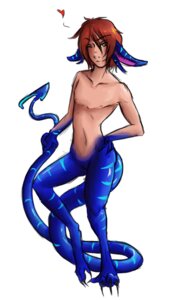 Rating: Safe Score: 0 Tags: blue_body e621 heart_symbol human hybrid male mammal scalie sepisnake simple_background solo tail white_background User: bunchy7s