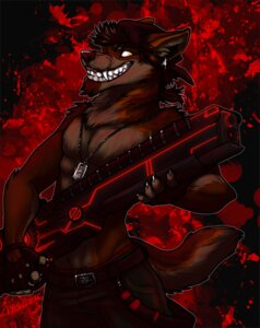 Rating: Safe Score: 0 Tags: anthro blood bodily_fluids canid canine canis clothed clothing e621 fuckie grin male mammal piercing pose ranged_weapon smile solo tail topless weapon wolf User: bunchy7s Rating: Safe Score: 0 Tags: anthro blood bodily_fluids canid canine canis clothed clothing e621 fuckie grin male mammal piercing pose ranged_weapon smile solo tail topless weapon wolf User: bunchy7s