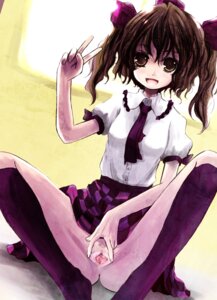 Rating: Explicit Score: 0 Tags: 1girls 2d black_socks bottomless bow brown_eyes brown_hair checkered checkered_skirt female female_only hairbow hat hatate_himekaidou knee_socks kneehighs kneesocks kurona no_panties open_mouth open_smile peace_sign pubic_hair pussy rule34 short_hair skirt skirt_lift smile socks solo spread spread_legs spread_pussy tied_hair tokin_hat touhou twintails uncensored vagina User: bunchy7s