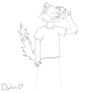 Rating: Safe Score: 0 Tags: anthro black_and_white canid canine e621 eyes_closed fox grandfathered_content happy heart_symbol hi_res line_art male mammal monochrome silly solo tail tongue unknown_artist User: bunchy7s