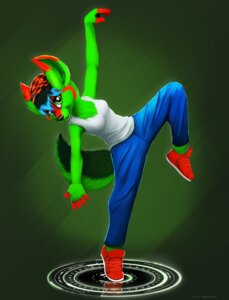 Rating: Safe Score: 0 Tags: 2014 anthro biped breasts canid canine clothing dancing digital_media_(artwork) e621 female fennec_fox fox fur green_body green_fur hair hi_res jamesfoxbr looking_at_viewer mammal open_mouth shaded simple_background smile solo standing true_fox User: bunchy7s