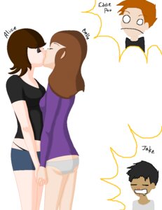 Rating: Questionable Score: 0 Tags: 2boys 2girls alice_cullen artist_request bella_swan brown_hair closed_eyes edward_cullen female jacob_black kissing long_hair male nosebleed rule34 short_hair the_twilight_saga white_background yuri User: bunchy7s