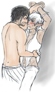 Rating: Explicit Score: 0 Tags: 2boys artist_request blush color dragon_age dragon_age_2 elf fenris_(dragon_age) gay hawke male male_only multiple_males rule34 tagme traditional_media_(artwork) undressing yaoi User: bunchy7s