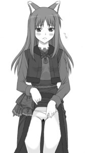 Rating: Explicit Score: 0 Tags: 1girls blush censored clothing dress dress_lift female holo monochrome panties panty_pull pussy rule34 shichimenchou spice_and_wolf underwear wolf_ears User: bunchy7s