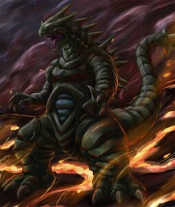 Rating: Safe Score: 0 Tags: 2008 ambiguous_gender claws e621 fire gaping_mouth generation_2_pokemon green_body krychasuke lava nintendo open_mouth outside pokemon pokemon_(species) solo tail teeth tyranitar User: bunchy7s