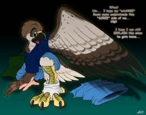 Rating: Safe Score: 0 Tags: 2012 3_toes 4_toes accipitrid accipitriform ambiguous_gender anisodactyl anthro avian avian_feet bird catmonkshiro claws clothing e621 eagle english_text feathered_wings feathers feet solo text toes torn_clothing transformation wings User: bunchy7s