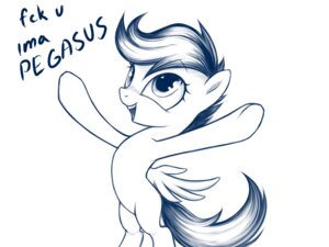 Rating: Safe Score: 0 Tags: 2013 4:3 blue_and_white e621 english_text equid equine feathered_wings feathers female feral friendship_is_magic hair hasbro mammal monochrome my_little_pony mythological_creature mythological_equine mythology pegasus pose rainbow_(artist) scootaloo_(mlp) smile solo text wings young young_feral User: bunchy7s