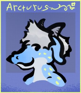 Rating: Safe Score: 0 Tags: ambiguous_gender arcturus_(n) blue_background blue_body border character_name dragon e621 grandfathered_content grey_horn hair headshot_portrait horn larathelabrat low_res mythological_creature mythological_scalie mythology portrait scalie simple_background solo text white_hair yellow_border User: bunchy7s