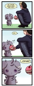 Rating: Safe Score: 0 Tags: ambiguous_gender beanie blank_stare blonde_hair cake cherry clothing comic crouching dessert dialogue duo e621 english_text espurr felid food fruit fur generation_6_pokemon gloves_(marking) grey_body grey_fur hair hat headgear headwear hi_res human humor male mammal markings nintendo o_o pink_sclera plant poke_puff pokemon pokemon_(species) pokemon_amie pokemon_trainer purple_eyes short_hair source_request text unknown_artist User: bunchy7s