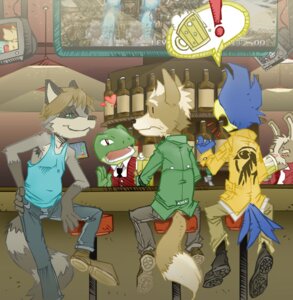 Rating: Safe Score: 0 Tags: amphibian anthro armpit_hair avian ayato bar beak beverage bird blue_body blue_eyes blue_feathers body_hair bottle canid canine container counter detailed_background dipstick_tail e621 falco_lombardi feathers food fox fox_mccloud frog green_eyes group heart_symbol male mammal markings nintendo peppy_hare procyonid raccoon slippy_toad star_fox tail tail_markings toad_(frog) User: bunchy7s