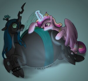 Rating: Safe Score: 0 Tags: 2013 arthropod changeling_(mlp) close_to_bursting cutie_mark defenceless duo e621 equid equine feathered_wings feathers female feral friendship_is_magic green_eyes green_hair hair hasbro horn inflation insect_wings mammal multicolored_hair my_little_pony mythological_creature mythological_equine mythology pink_body pink_feathers princess_cadance_(mlp) purple_eyes quadruped queen_chrysalis_(mlp) slightly_chubby tail winged_unicorn wings User: bunchy7s