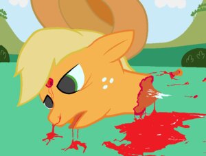 Rating: Questionable Score: 0 Tags: aliasing applejack_(mlp) blonde_hair blood bodily_fluids bone clothing death decapitation digital_media_(artwork) dull_eyes e621 earth_pony equid equine female friendship_is_magic gore green_eyes hair hasbro hat headgear headwear horse mammal my_little_pony pony severed_body_part severed_head snuff solo unknown_artist User: bunchy7s