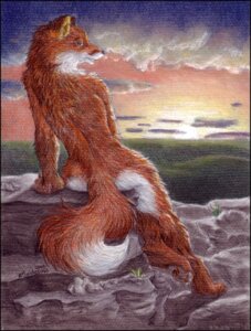 Rating: Questionable Score: 0 Tags: 2005 anthro biped canid canine canvas cloud e621 female fox glance high_place mammal nude outcrop outside rear_view rock scenic_view selderaya sitting sky solo tail User: bunchy7s
