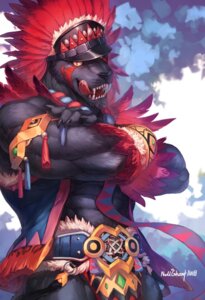Rating: Safe Score: 0 Tags: 2014 abs anthro barazoku black_body black_fur clothing dudedle e621 fangs feathers felid fur grin headdress hi_res kakula_(kemo_coliseum) kemo_coliseum looking_at_viewer male mammal melanistic muscular muscular_anthro muscular_male null-ghost pantherine smile solo teeth tongue tongue_out User: bunchy7s