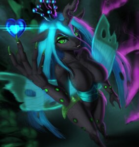 Rating: Questionable Score: 0 Tags: 2014 anthro anthrofied arthropod biped black_body breasts changeling_(mlp) colored_nails cool_colors dclzexon e621 eyelashes eyeshadow female friendship_is_magic glowing green_eyes green_hair hair hasbro heart_symbol hole_(anatomy) insect_wings long_hair long_nails looking_at_viewer looking_up magic makeup my_little_pony nails nude pupils queen_chrysalis_(mlp) slit_pupils solo standing straight_hair wings User: bunchy7s