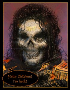 Rating: Safe Score: 0 Tags: bone bust_portrait dialogue e621 english_text human male mammal michael_jackson not_furry outrageous_outfit portrait skull solo speech_bubble text uhoh undead unknown_artist wonderland zombie User: bunchy7s