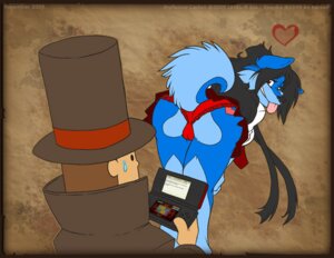 Rating: Questionable Score: 0 Tags: 2009 anthro bent_over black_hair blue_body blue_fur bodily_fluids bottomwear brown_hair butt camel_toe canid canine canis clothed clothing digital_media_(artwork) distracted duo e621 electronics female frilly frilly_clothing frilly_panties frilly_underwear fur game_console hair hat headgear headwear heart_symbol human level-5 looking_at_butt looking_at_panties male mammal nintendo nintendo_ds nintendo_ds_family panties presenting presenting_hindquarters professor_layton professor_layton_(series) raised_tail red_clothing red_panties red_underwear skirt spunky_(artist) spunky_(spunky) sweat sweatdrop tail tail_under_skirt tail_upskirt tongue tongue_out underwear upskirt wolf User: bunchy7s