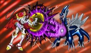 Rating: Safe Score: 0 Tags: ambiguous_gender armor bandai_namco battle blue_body crossover dialga digimon digimon_(species) digital_hazard duo e621 facial_markings feral forehead_markings gallantmon generation_4_pokemon h_box head_markings hi_res knight lance laser legendary_pokemon markings melee_weapon nintendo pokemon pokemon_(species) polearm quadruped red_background red_eyes shield simple_background symbol tail warrior weapon white_body zero_unit User: bunchy7s