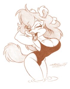 Rating: Safe Score: 0 Tags: 2007 anthro antti_remes arms_bent bear big_breasts biped breasts clothed clothing e621 eyelashes eyes_closed female fur graphite_(artwork) hair hands_behind_head julie_bruin legs_in_water legs_together long_hair mammal monochrome one-piece_swimsuit open_mouth partially_submerged pose raised_arms simple_background solo standing submerged_legs swimwear tail tiny_toon_adventures traditional_media_(artwork) warner_brothers white_background User: bunchy7s