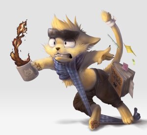Rating: Safe Score: 0 Tags: anthro beverage book clothing coffee coffee_mug container cup doing_it_wrong domestic_cat e621 english_text eyewear felid feline felis food fur holding_container holding_cup holding_object humor jc_(character) male mammal scarf silverfox5213 simple_background solo spill sunglasses tail text white_background yellow_body yellow_fur User: bunchy7s