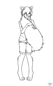 Rating: Safe Score: 0 Tags: 2013 anthro black_and_white bottomwear canid canine chiroina clothing e621 fluffy fluffy_tail fox hi_res him_the_baker holding_tail line_art male mammal monochrome shirt shorts shy solo tail tail_hug tank_top topwear User: bunchy7s