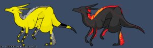 Rating: Questionable Score: 0 Tags: ambiguous_gender biped digital_media_(artwork) digitigrade duo e621 feral fire flaming_hair full-length_portrait grey_hair hair horn portrait pseudo_hair quadruped side_view simple_background squidisms tail unknown_species User: bunchy7s