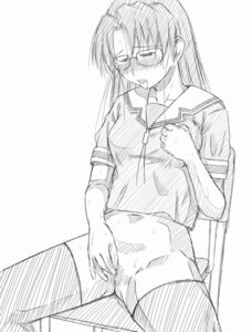 Rating: Explicit Score: 0 Tags: azumanga_daiou blush bottomless censored chair clothed_masturbation clothing female female_only glasses human jun_(666) jun_(pixiv187793) koyomi_mizuhara long_hair masturbation monochrome no_panties pussy rule34 school_uniform serafuku sitting solo stockings thighhighs traditional_media white_background User: bunchy7s
