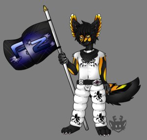 Rating: Safe Score: 0 Tags: alpha_channel anthro black_body black_fur clothing e621 flag fur jex kerchief male neckerchief neckwear solo strive tail yellow_body yellow_eyes yellow_fur User: bunchy7s