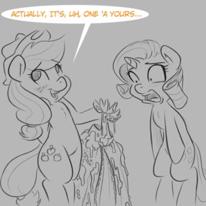 Rating: Questionable Score: 0 Tags: 1:1 2014 ambiguous_fluids applejack_(mlp) blush clothing cowboy_hat cutie_mark dialogue digital_drawing_(artwork) digital_media_(artwork) dress duo e621 earth_pony english_text equid equine eyebrows eyelashes female feral fluffy fluffy_tail freckles friendship_is_magic fur hair hasbro hat headgear headwear highwaytotartarus holding_object hooves horn horse humor long_hair mammal monochrome my_little_pony mythological_creature mythological_equine mythology open_mouth pony rarity_(mlp) shocked simple_background smile suggestive tail teeth text tongue unicorn white_background wide_hips User: bunchy7s