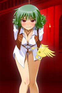 Rating: Questionable Score: 0 Tags: arms_behind_back blush bondage bottomless breast_bondage breasts cleavage clenched_teeth clothing crossover crotch_rope erect_nipples female green_hair large_breasts medium_breasts ninin_ga_shinobuden nipples no_bra onsokumaru pussy pussy_juice red_eyes rule34 see-through see-through_clothing shirt short_hair sweat tears touhou umekichi vest white_shirt youkai yuka_kazami User: bunchy7s
