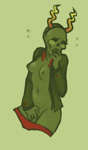 Rating: Explicit Score: 0 Tags: 1girls bald breasts calliope_(homestuck) chazzerpan cherub cherub_(homestuck) closed_eyes clothing female fingering green_background green_nipples green_skin headband homestuck horns masturbation ms_paint_adventures nipples open_mouth pants_down pussy rule34 sharp_teeth shirt shirt_open solo source_request User: bunchy7s
