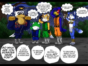 Rating: Questionable Score: 0 Tags: 4:3 amphibian anthro avian beak bird black_bars blue_body blue_feathers blue_fur blue_hair bodily_fluids canid canine clothing comic e621 english_text falco_lombardi falcon falconid feathers female fox fox_mccloud frog fur gesture hair icha-icha krystal_(star_fox) letterbox male mammal military nintendo pelecaniform pelican salute slippy_toad star_fox sweat text thought_bubble toad_(frog) training white_body white_fur User: bunchy7s