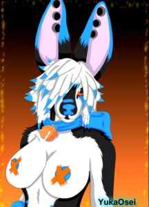 Rating: Questionable Score: 0 Tags: 2013 anthro artist_name band-aid bandage bell bell_collar big_breasts black_body black_eyes black_fur blue_body blue_clothing blue_fur blue_highlights blue_markings breasts canid canine canis cel_shading clothing collar digital_media_(artwork) domestic_dog e621 female fox fur fuzzy glistening hair hair_over_eye half-length_portrait hare highlights_(coloring) hybrid jingle_bell lagomorph leporid mammal markings mostly_nude multicolored_hair nipple_tape one_eye_obstructed orange_background orange_sclera pasties portrait powder presenting presenting_breasts rabbit ribbons ring shaded simple_background solo tape text two_tone_hair white_body white_fur white_hair wolf yukaosei User: bunchy7s