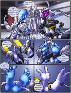 Rating: Questionable Score: 0 Tags: alien alien_humanoid asari bioware comic e621 electronic_arts english_text feet female hindpaw humanoid liara_t'soni mass_effect not_furry paws quarian shia tali'zorah text tickling User: bunchy7s