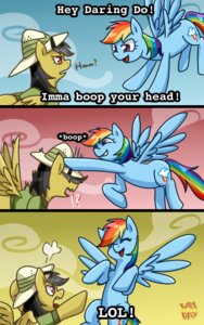 Rating: Safe Score: 0 Tags: 5:8 armor black_hair blue_body blue_feathers blue_fur clothing comic cutie_mark daring_do_(mlp) e621 english_text equid equine feathered_wings feathers female feral flying friendship_is_magic fur grey_hair hair hasbro hat headgear headwear helmet long_hair mammal multicolored_hair my_little_pony mythological_creature mythological_equine mythology norang94 open_mouth pegasus pith_helmet purple_eyes rainbow_dash_(mlp) rainbow_hair shirt smile text topwear wings User: bunchy7s