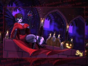 Rating: Safe Score: 0 Tags: 2002 4:3 anthro beverage biped black_wings boots candle cloak clothed clothing corset detailed detailed_background digital_media_(artwork) e621 feathered_wings feathers female fishnet_clothing food footwear fruit full-length_portrait green_eyes halloween hi_res high_heeled_boots high_heels holidays jack-o'-lantern lingerie mammal mishakun plant portrait procyonid pumpkin quinn_akaelae raccoon red_theme shoes solo text text_background the_cyantian_chronicles toony topwear undead vampire wallpaper wings User: bunchy7s