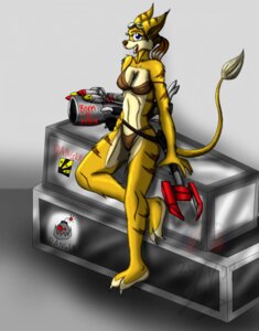 Rating: Safe Score: 0 Tags: 2009 2_toes anthro blue_eyes breasts brown_hair brown_nose claws e621 eyelashes feet female fur hair hi_res lombax looking_at_viewer mammal ratchet_and_clank snowfyre solo sony_corporation sony_interactive_entertainment spann_(snowfyre) toe_claws toes tongue tuft weapon yellow_body yellow_fur User: bunchy7s