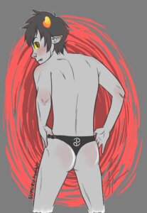 Rating: Explicit Score: 0 Tags: 1boy artist_signature ass black_hair grey_skin homestuck horns karkat_vantas looking_at_viewer looking_back male ms_paint_adventures panties pointy_ears red_eyes rule34 sharp_teeth short_hair solo source_request supuru transparent_background troll User: bunchy7s