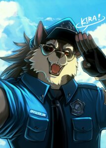 Rating: Safe Score: 0 Tags: accessory alaskan_malamute anthro badge black_clothing black_gloves black_handwear black_necktie black_nose blue_clothing blue_shirt blue_topwear canid canine canis claws clothing domestic_dog drks drks_(drks) e621 eye_scar eyewear facial_scar finger_claws fingerless_gloves fur gesture gloves grey_body grey_fur handwear hat headgear headwear hi_res looking_at_viewer male mammal necktie nordic_sled_dog open_mouth pawpads police police_hat police_uniform red_eyes salute scar shirt snout snout_scar solo spitz sunglasses topwear uniform white_body white_fur User: bunchy7s
