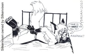 Rating: Explicit Score: 0 Tags: anthro ball_gag bdsm bed biped blush bondage bound canid canine e621 english_text eyewear female fox fur furniture gag gagged glasses halter hands_behind_back hands_tied harness harness_ball_gag harness_gag hogtied legs_tied lying mammal monochrome nervous nude on_bed on_front raised_tail side_view silkenvixen solo speech_bubble submissive submissive_female tail text tydrian worried User: bunchy7s