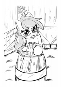 Rating: Safe Score: 0 Tags: applejack_(mlp) black_and_white comic container cup e621 earth_pony equid equine female feral freckles friendship_is_magic hasbro hi_res holding_container holding_cup holding_object horse looking_at_viewer mammal monochrome my_little_pony pony rhk simple_background solo white_background User: bunchy7s