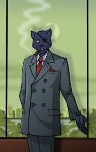 Rating: Safe Score: 0 Tags: accessory aleone anthro bionic_hand bionics cat_city cigar clothed clothing coat cybernetic_hand cybernetics cyborg digital_drawing_(artwork) digital_media_(artwork) domestic_cat double-breasted e621 eye_patch eyewear felid feline felis fritz_teufel fully_clothed inside machine male mammal melanistic military necktie pannonia_filmstudio service smoke smoking solo suit topwear User: bunchy7s