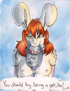 Rating: Questionable Score: 0 Tags: anthro bdsm breasts collar e621 english_text female hair lagomorph leporid looking_at_viewer mammal nipples rabbit red_hair ruaidri solo text the_pet_bunny User: bunchy7s Rating: Questionable Score: 0 Tags: anthro bdsm breasts collar e621 english_text female hair lagomorph leporid looking_at_viewer mammal nipples rabbit red_hair ruaidri solo text the_pet_bunny User: bunchy7s