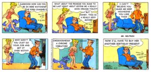 Rating: Explicit Score: 0 Tags: blondie_(comic) blondie_bumstead casual clothing dagwood_bumstead daisy_bumstead edit electronics female human hypercasual male pale_skin rule34 tagme television User: bunchy7s