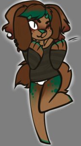 Rating: Questionable Score: 0 Tags: alpha_channel anthro brown_body brown_fur brown_hair canid canine canis clothing domestic_dog e621 ear_piercing female fur green_hair green_spots hair mammal octonnibal one_eye_closed outline piercing shirt simple_background solo spots topwear transparent_background underwear User: bunchy7s Rating: Questionable Score: 0 Tags: alpha_channel anthro brown_body brown_fur brown_hair canid canine canis clothing domestic_dog e621 ear_piercing female fur green_hair green_spots hair mammal octonnibal one_eye_closed outline piercing shirt simple_background solo spots topwear transparent_background underwear User: bunchy7s